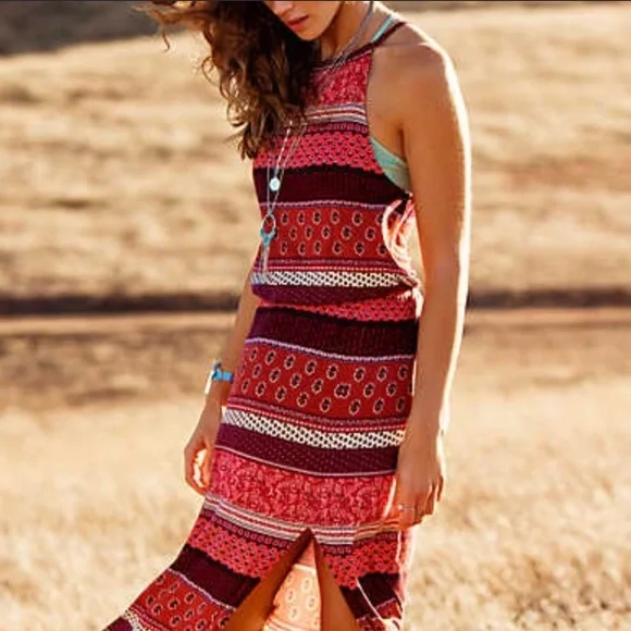 SOLD American Eagle XXS Soft & Sexy Pink Burgundy Floral Maxi Dress - Picture 14 of 14